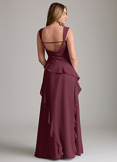 Azazie Sloane Bridesmaid Dresses Cabernet A-Line Sweetheart Neckline Chiffon Dress image2