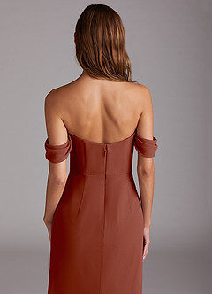Azazie Saige Bridesmaid Dresses Auburn A-Line Off the Shoulder Chiffon Convertible Dress image6