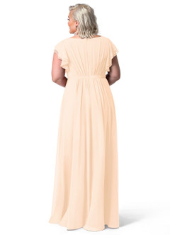 Azazie Daphne Modest Bridesmaid Dresses A-Line Ruffled Chiffon Floor-Length Dress image47