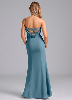 Azazie Wynni Robes de demoiselle d'honneur Robe Sirène en Mousseline de soie Corset Bermude image6