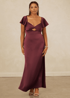 Christian Siriano Bridal for Azazie 1005 Brautjungfernkleider Etui Herzausschnitt Stretch-Satin Kleid Merlot image12