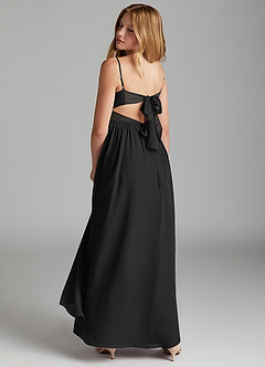 Azazie Zeya Junior Black A-Line Chiffon Dress image5