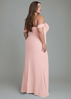 Azazie Johana Bridesmaid Dresses Powder Pink Mermaid Off the Shoulder Chiffon Convertible Dress image9
