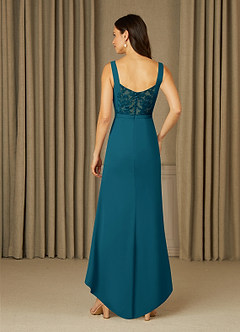 Azazie Yabelle Final Sale Ink Blue Mermaid Lace Chiffon Dress image2