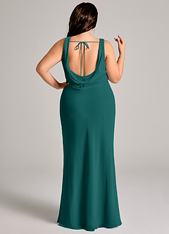 Azazie Rylina Bridesmaid Dresses Peacock Mermaid Pleated Chiffon Dress image11