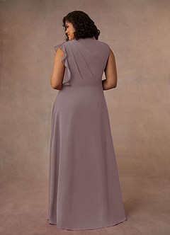 Azazie Narine Mother of the Bride Dresses Dusk A-Line High Neckline Pleated Chiffon Dress image13
