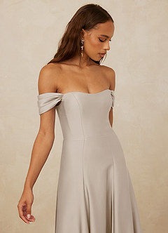 Christian Siriano Bridal for Azazie 1002 Bridesmaid Dresses Frost A-Line Off the Shoulder Stretch Satin Convertible Dress image4