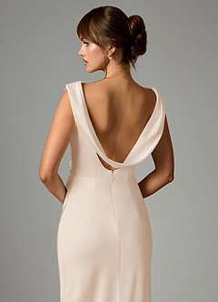 Azazie Kieryn Robes de demoiselle d'honneur Robe Sirène en Satin extensible Plissée Albâtre Blanc image2