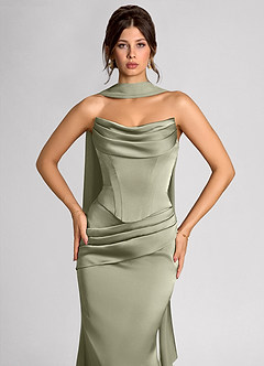 Calista Dusty Sage Luminous Satin Maxi Dress image6