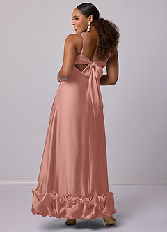 Barbie ♥ Azazie Final Sale Bermuda A-Line with Pockets Stretch Satin Dress image7