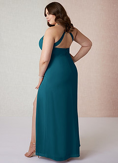 Azazie Manila Bridesmaid Dresses Ink Blue Sheath V-Neck Chiffon Dress image10