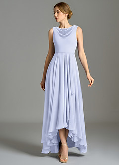 Azazie Wonderland Bridesmaid Dresses Lavender A-Line Pleated Chiffon Dress image5