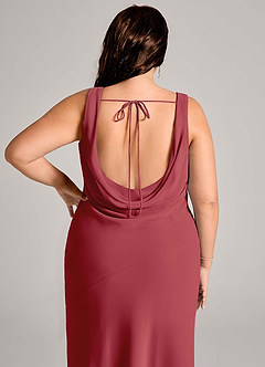 Azazie Rylina Bridesmaid Dresses Pomegranate Mermaid Pleated Chiffon Dress image12