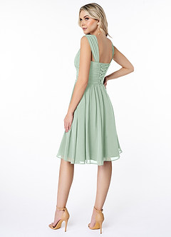 Azazie Angie Bridesmaid Dresses Agave A-Line Corset Chiffon Dress image5