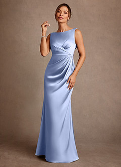 Azazie Baltimore Mother of the Bride Dresses Ice A-Line Pleated Stretch Satin Dress image1