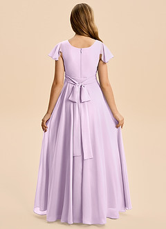 Azazie Cady Junior Linia A Pofałdowany Szyfon Długość podłogi Młodsza druhna Sukienka image2