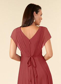 Azazie Palana Mother of the Bride Dresses Rust A-Line Lace Chiffon Dress image5