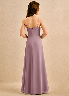 Azazie lolly Girls Formal Flower Girl Dresses Dusty Rose A-Line Pleated Chiffon Dress image2