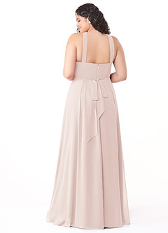 Azazie Dixie Bridesmaid Dresses Rose Petal A-Line Halter Pleated Chiffon Dress image10