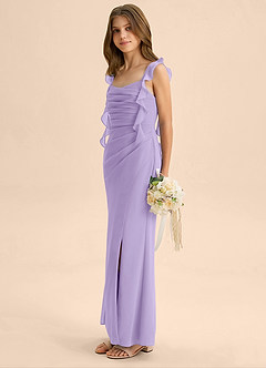 Azazie Jessamine Junior Lilac Mermaid Sweetheart Neckline Chiffon Dress image5