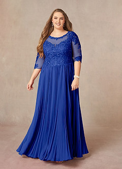 Azazie Corinne Kleider für die Brautmutter A-Linie Pailletten Chiffon Kleid Königsblau image8