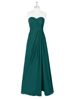 Azazie Arabella Allure Bridesmaid Dresses Peacock A-Line Sweetheart Neckline Chiffon Convertible Dress image8