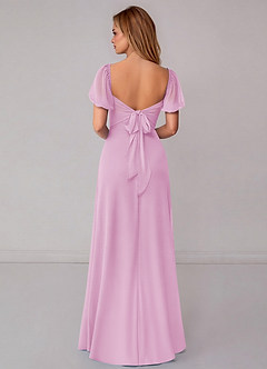 Azazie Fatima Bridesmaid Dresses Candy Pink A-Line with Pockets Chiffon Dress image5