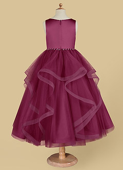 Azazie Sofia Robe Demoiselle D'honneur Fillette Robe Trapèze en Tulle Perlé Mûre image6