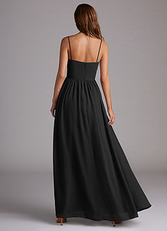 Azazie Calianna Bridesmaid Dresses Black A-Line Off the Shoulder Chiffon Convertible Dress image5