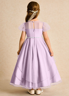 Azazie Duckie vestidos de niña de las flores Vestido de Lila Esmerilada de Tul de Princesa con Plisado image5