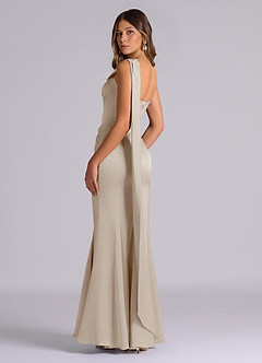 Azazie Inara Bridesmaid Dresses Frost Mermaid Pleated Stretch Satin Dress image6