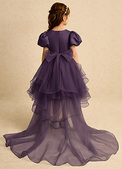 Azazie Cocoa Abiti da Ragazza di Fiori Abito Principessa in Tulle Plissettato Prugna image7