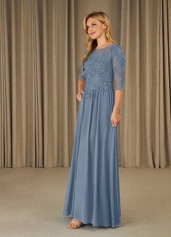 Azazie Mirielle Mother of the Bride Dresses Twilight A-Line Scoop Lace Chiffon Dress image3