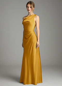 Azazie Emerson Brudepigekjoler Havfrue Off-Shoulder Stræk satin Gulv-længde Kjole image2