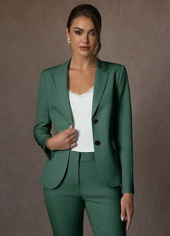 front Whitney Eucalipto Blazer estruturado com elastano