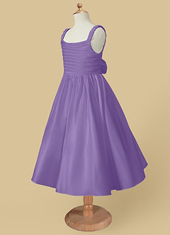 Azazie Cutie Pie Flower Girl Dresses Tahiti A-Line Pleated Matte Satin Dress image6