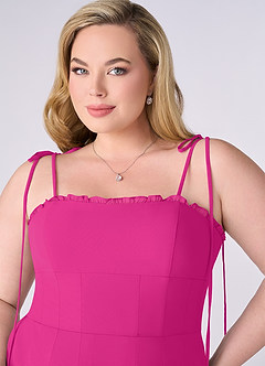 Barbie ♥ Azazie Robes de demoiselle d'honneur Robe Trapèze en Mousseline de soie Plissée Barbie Pink image9