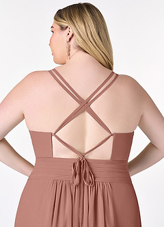 Azazie Farren Final Sale Cedar Rose A-Line Pleated Chiffon Convertible Dress image13