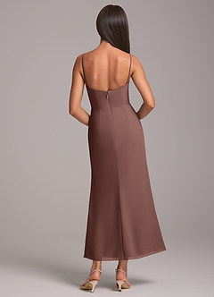 Azazie Saige Bridesmaid Dresses Espresso Sheath Off the Shoulder Chiffon Convertible Dress image8