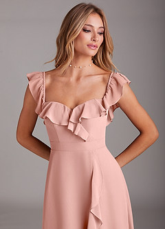 Azazie Lyra Bridesmaid Dresses Rosette A-Line Chiffon Convertible Dress image10