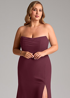 Azazie Saige Bridesmaid Dresses Cabernet A-Line Off the Shoulder Chiffon Convertible Dress image11