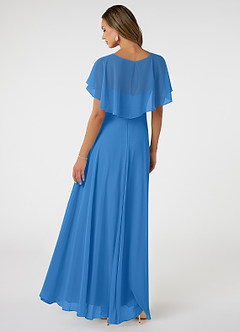 Azazie Jamie Bridesmaid Dresses Blue Jay A-Line Chiffon Dress image5
