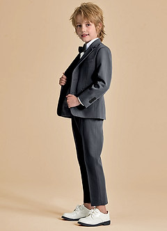 front Oliver Boys Charcoal 5-Piece Suit
