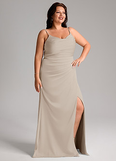 Azazie Deandra Bridesmaid Dresses Frost Mermaid Pleated Stretch Satin Dress image10