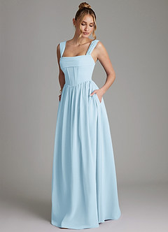 Azazie Caterina Bridesmaid Dresses Sky Blue A-Line Corset Chiffon Dress image5