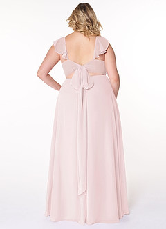 Azazie Everett Bridesmaid Dresses A-Line V-neck Ruched Chiffon Floor-Length Dress image8