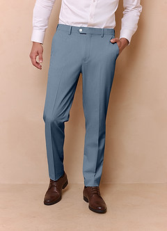 front James Dusty Blue Structured Stretch Dress Pants