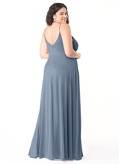 Azazie Evalin Bridesmaid Dresses Twilight A-Line V-Neck Pleated Mesh Dress image10