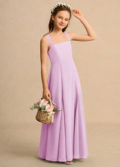 Azazie Tater Girls Formal Blumenmädchenkleider A-Linie Plissee Chiffon Kleid Bonbonrosa image3