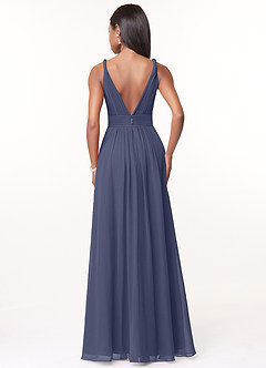 Azazie Maren Bridesmaid Dresses Stormy A-Line Pleated Chiffon Dress image2